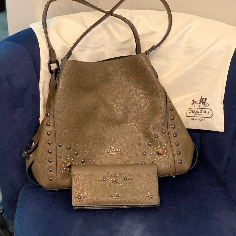 Coach bag with matching wallet